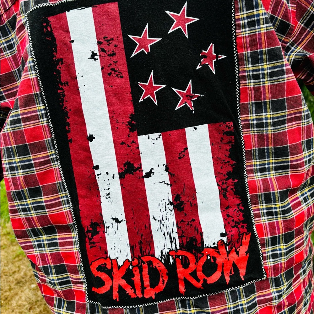 Skid Row Band Upcycled Flannel